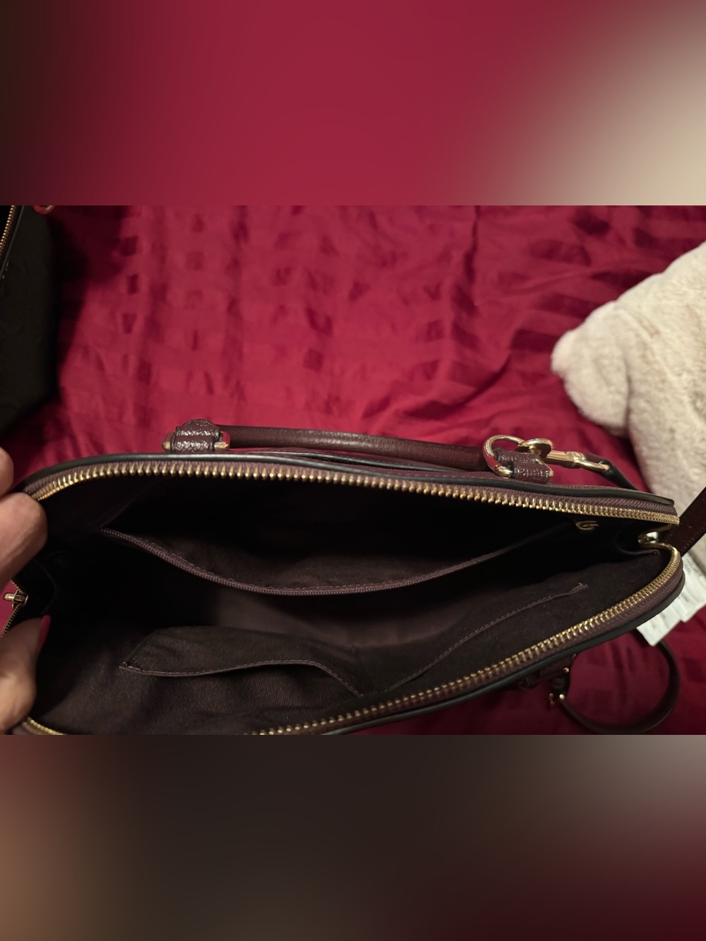 Coach Mini Sierra Burgundy Dome Satchel with Removable Strap - Picture 7 of 9